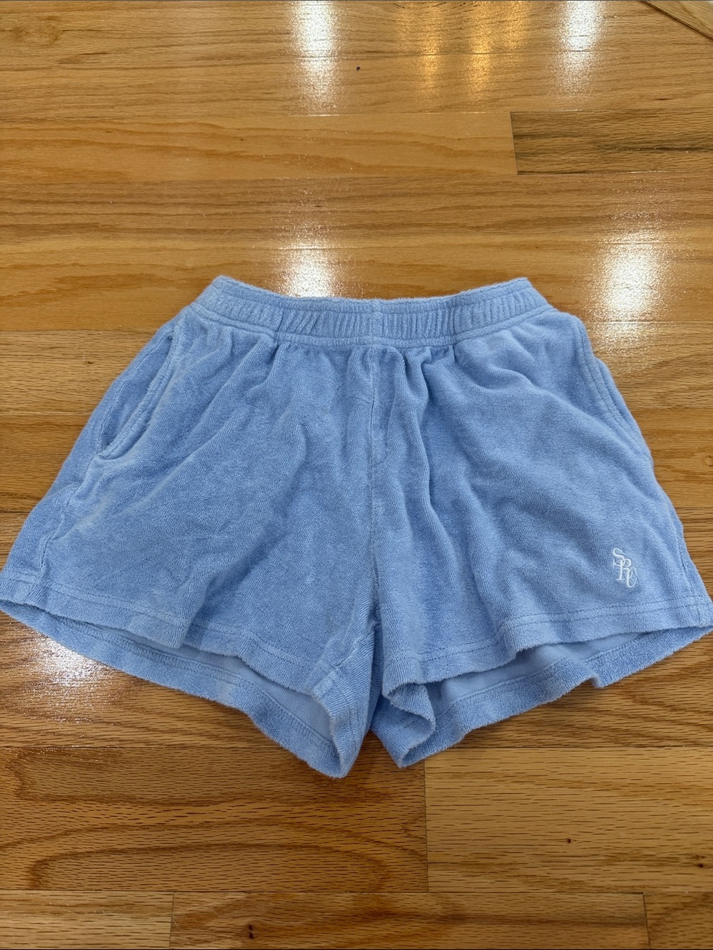 Sporty & Rich Light Blue Terry Lounge Shorts